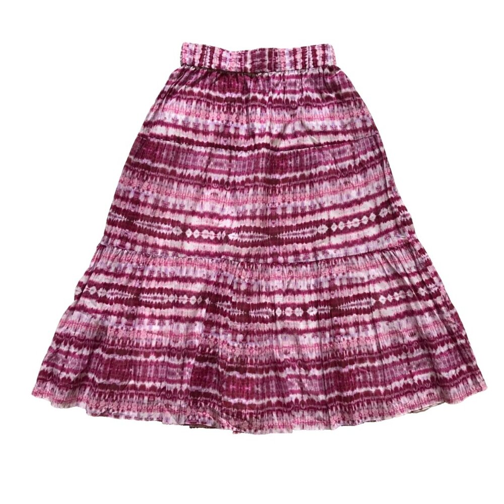 Charlotte Brody 
Tiered Midi Skirt in Pink Tie-Dye